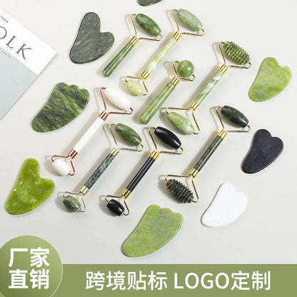 Facial Massager, Lifting and Firming Face Roller, Magic Tool, Gua Sha Board, Facial Jade Massage Roller, Heart-Shaped Rose Quartz - image 3
