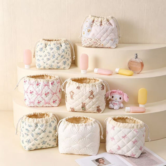 Cross-Border Hot-Selling Cosmetic Bag, Large-Capacity Polyester Drawstring Bag, Portable Drawstring Bag, Ins Travel Cosmetics Storage Bag - image 1