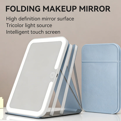 Amazon Led Makeup Mirror Portable Foldable Rechargeable Vanity Mirror Desktop Leather Case Makeup Mirror with Light - image 2