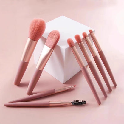 Mini 8-Piece Macaron Soft-Bristled Makeup Brush Set, Portable Beginner's Blush and Eyeshadow Brush Set - image 2