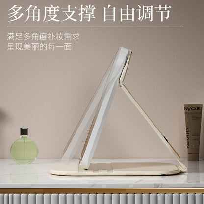 Cute Led Lighted Small Mirror for Women, Portable Travel Mini Makeup Mirror, Desktop Standable Vanity Mirror with Fill Light - image 3