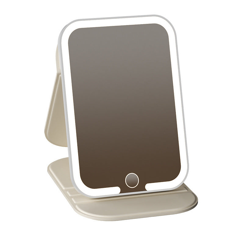 Cute Led Lighted Small Mirror for Women, Portable Travel Mini Makeup Mirror, Desktop Standable Vanity Mirror with Fill Light - image 5