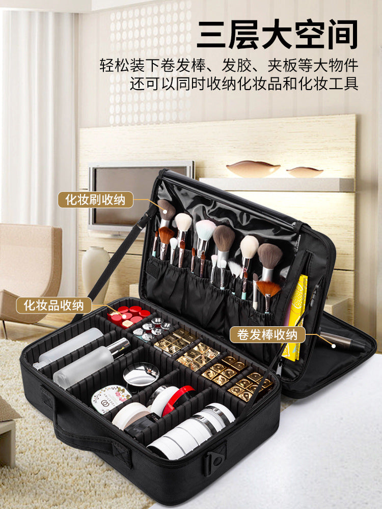 Large-Capacity Cosmetic Bag, Women's Portable Storage Bag, Professional Makeup Artist Makeup Suitcase, Oxford Cloth Makeup Brush Bag - image 1