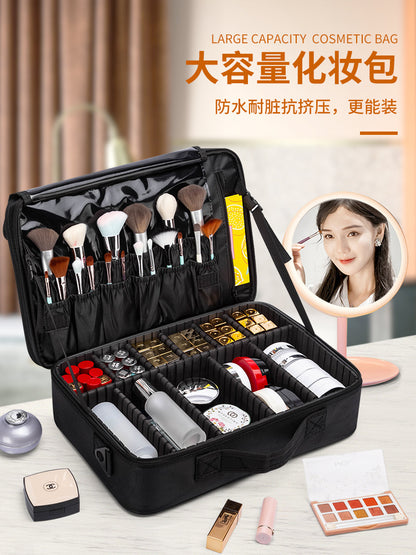 Large-Capacity Cosmetic Bag, Women's Portable Storage Bag, Professional Makeup Artist Makeup Suitcase, Oxford Cloth Makeup Brush Bag - image 2