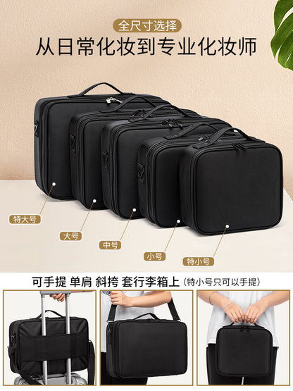 Large-Capacity Cosmetic Bag, Women's Portable Storage Bag, Professional Makeup Artist Makeup Suitcase, Oxford Cloth Makeup Brush Bag - image 3