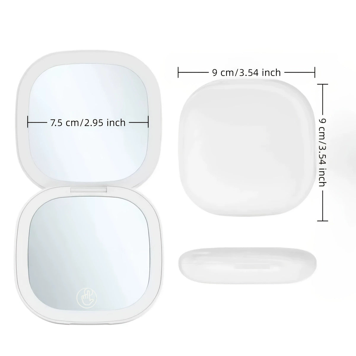 Cross-Border Magnetic Suction Hot-Selling Model, Foldable Portable Handheld Beauty Mirror with 10X Magnification, Square Dual Led Light Vanity Mirror - image 5