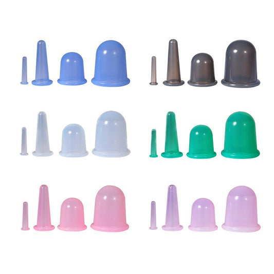 In-Stock Silicone Cupping Set with Label, Food-Grade Moisture-Absorbing Cups, Facial Beauty and Health Care Massage Cups - image 1