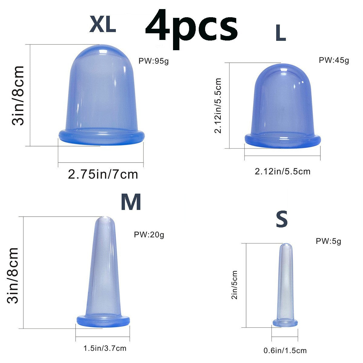 In-Stock Silicone Cupping Set with Label, Food-Grade Moisture-Absorbing Cups, Facial Beauty and Health Care Massage Cups - image 2