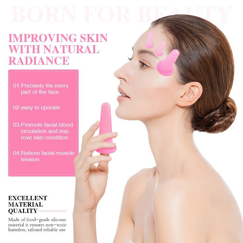 In-Stock Silicone Cupping Set with Label, Food-Grade Moisture-Absorbing Cups, Facial Beauty and Health Care Massage Cups - image 4