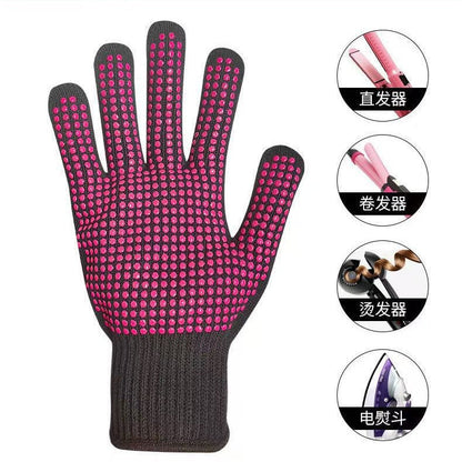Hairdressing Perm Gloves Pvc Non-Slip Curling Iron Straightener Gloves 300 Degree High Temperature Resistant Anti-Scald Barbecue Heat Insulation Gloves - image 3