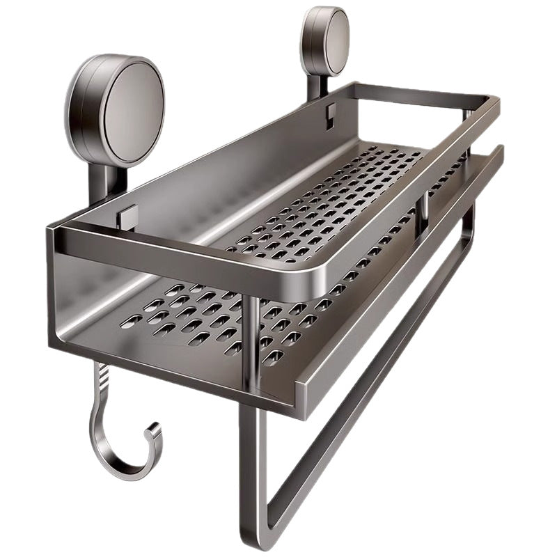 No-Drill Suction Cup Storage Rack, Space Aluminum Bathroom Storage Rack, Wall-Mounted, No-Nail Bathroom Shelf - image 5