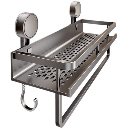 No-Drill Suction Cup Storage Rack, Space Aluminum Bathroom Storage Rack, Wall-Mounted, No-Nail Bathroom Shelf - image 5