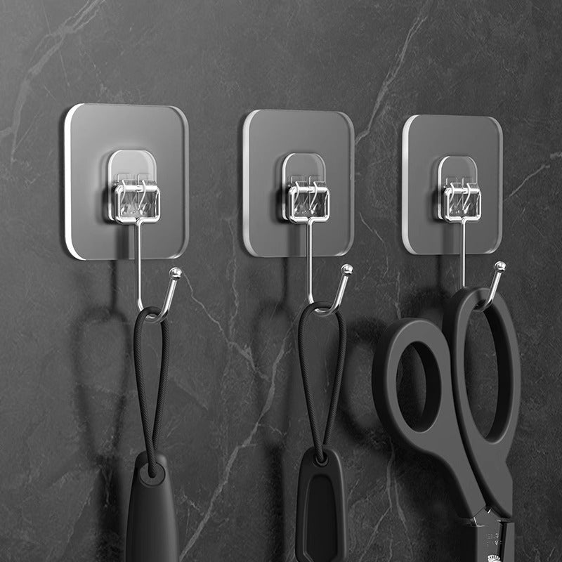 Adhesive Hooks, No-Drill, Heavy-Duty, Nail-Free, Wall-Mounted, Bathroom Mop Holder, Traceless Hooks, Strong Adhesive Stickers - image 3