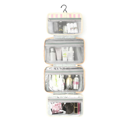 Cross-Border Bestseller 60% off Foldable Wet and Dry Separation Toiletry Bag Travel Portable Striped Makeup Bag Large Capacity Storage Bag - image 2