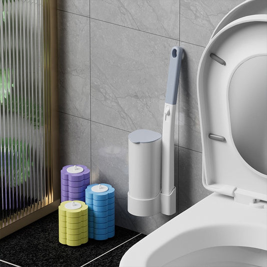 Disposable Toilet Brush Set Replacement Pads Cleaning Brush Nail-Free Wall-Mounted Toilet Brush Cleaning Without Dead Corners Toilet Brush - image 1