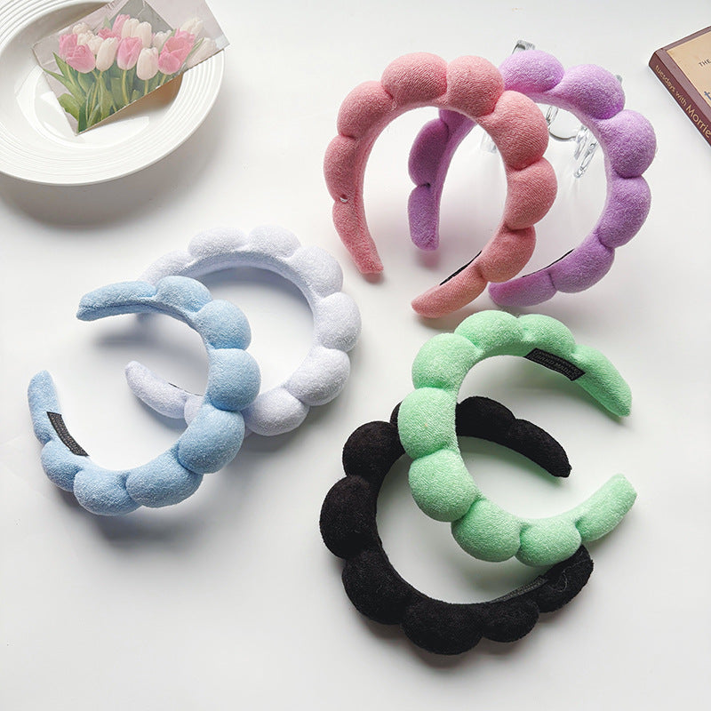 Cloud-Shaped Hairband, Braided Hairband for Women, Suitable for Washing Face and Makeup, High Crown Anti-Slip Hairband, Dual-Use, in Stock, Anti-Slip Makeup Hairband - image 2