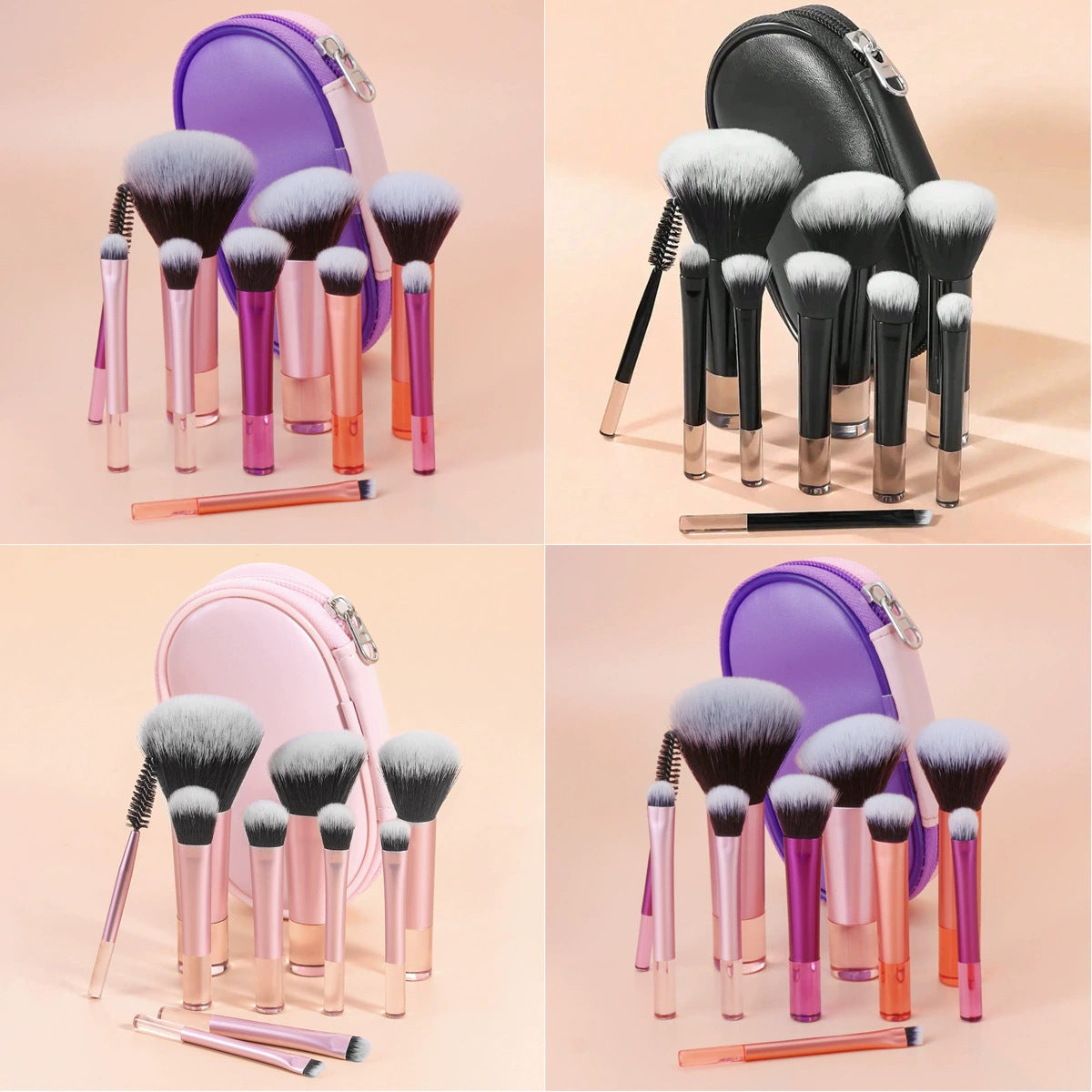 10-piece long-handle makeup brush set, complete with powder brush, contour brush, eyeshadow brush, makeup brush, charming girl brushes, cross-border - image 1