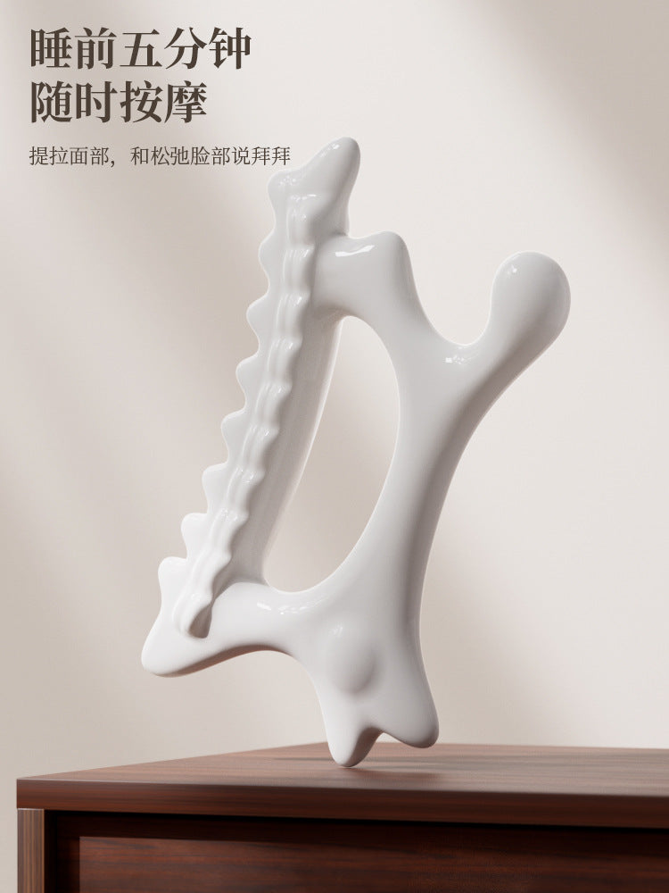 Korean facial massage stick, facial gua sha, firming and lifting beauty board, hair comb, full body leg and back massager, meridian brush - image 4
