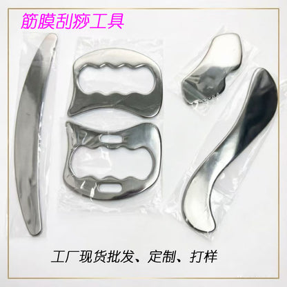 In-stock stainless steel fascia scraping board from the manufacturer, multi-functional tool for facial massage, beauty, and whole-body relaxation - image 1