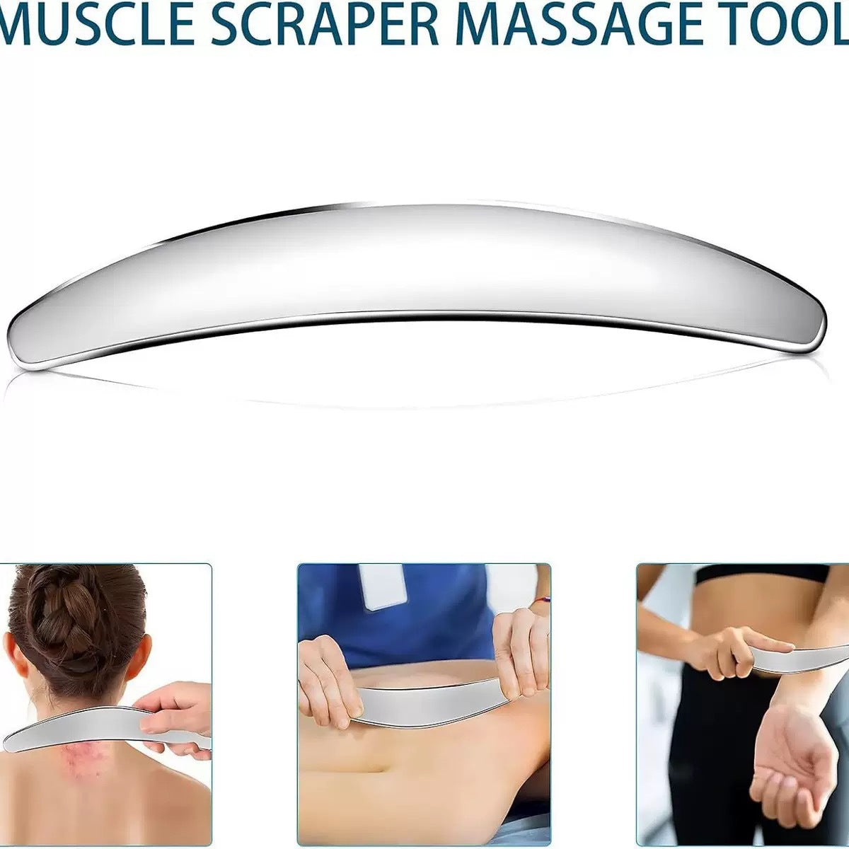 In-stock stainless steel fascia scraping board from the manufacturer, multi-functional tool for facial massage, beauty, and whole-body relaxation - image 4