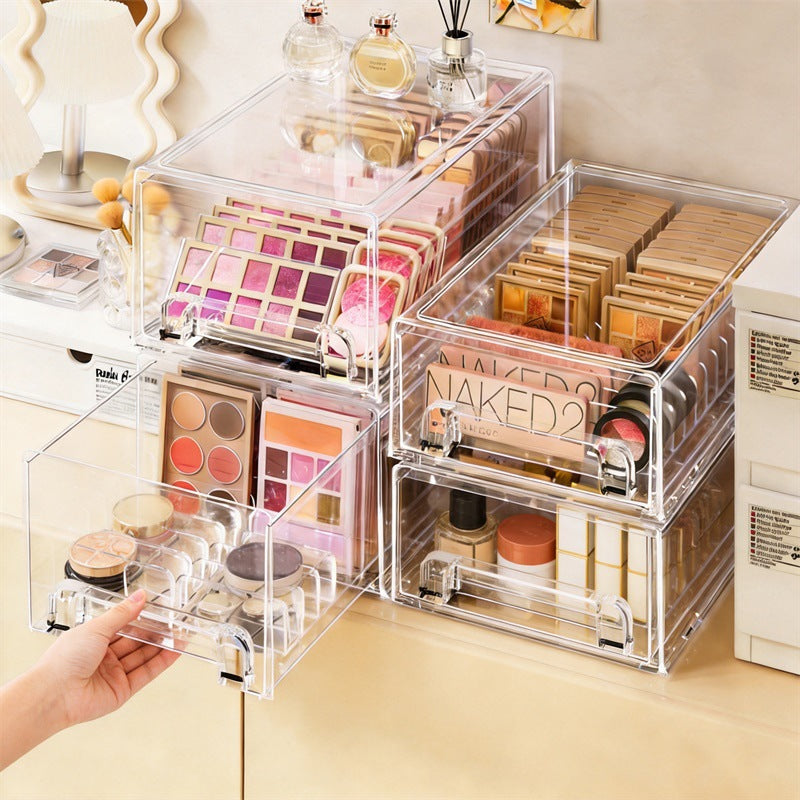 Drawer-style storage box, custom-made for customers, light luxury transparent cosmetic storage, bedroom organization, acrylic desktop storage - image 2