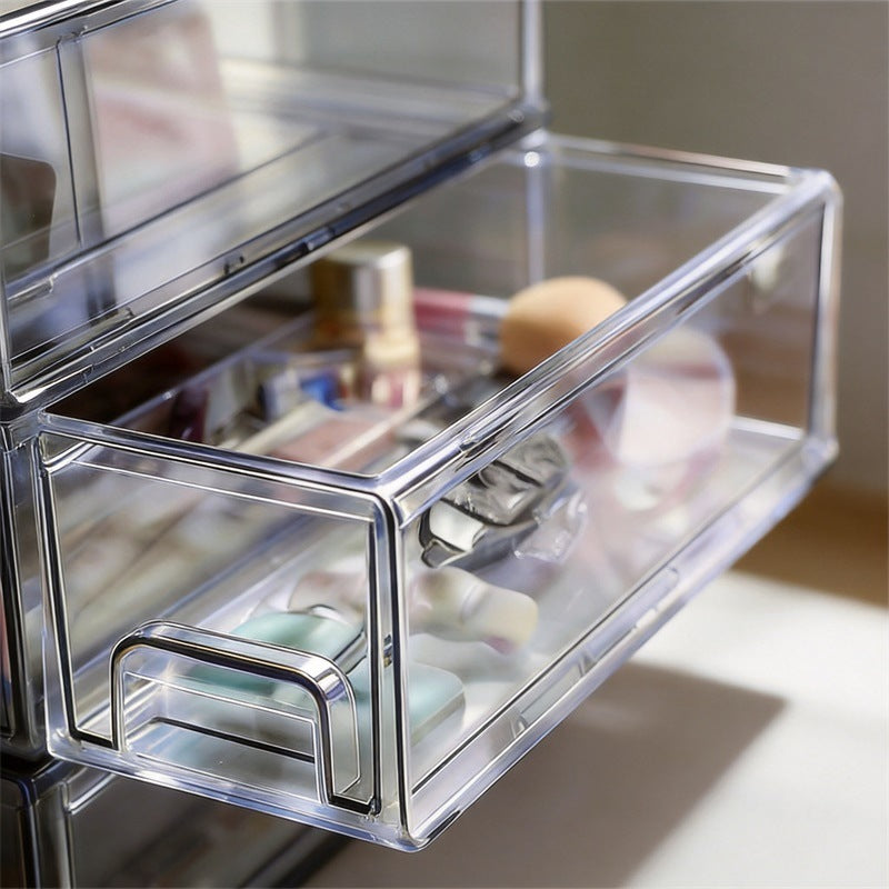 Drawer-style storage box, custom-made for customers, light luxury transparent cosmetic storage, bedroom organization, acrylic desktop storage - image 4