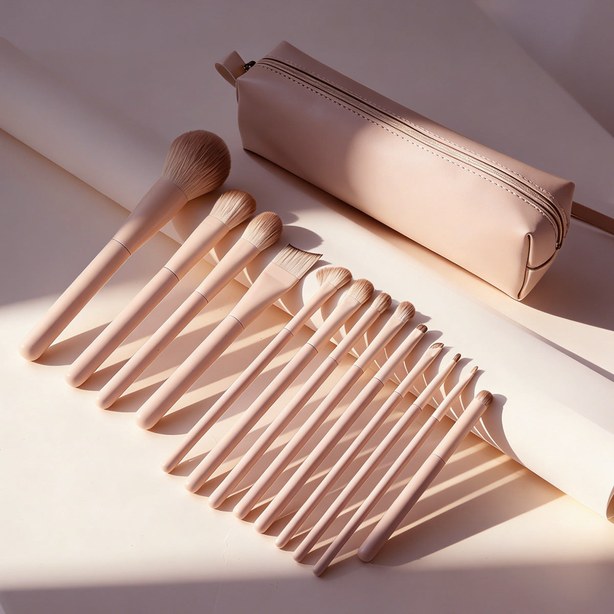 5pcs/7pcs/10pcs/13pcs pink makeup brush set, cherry blossom pink, new product, comes with a makeup bag, includes blush brush - image 2