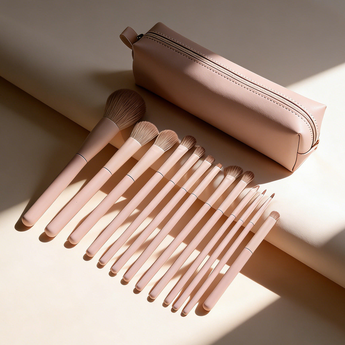 5pcs/7pcs/10pcs/13pcs pink makeup brush set, cherry blossom pink, new product, comes with a makeup bag, includes blush brush - image 3