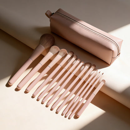 5pcs/7pcs/10pcs/13pcs pink makeup brush set, cherry blossom pink, new product, comes with a makeup bag, includes blush brush - image 3