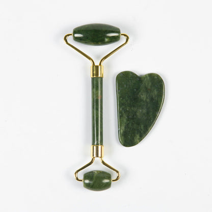 Cross-Border Amazon Jade Scraping Board for Face and Neck, Double-Headed Jade Roller Massage Stick, Scraping Set - image 5