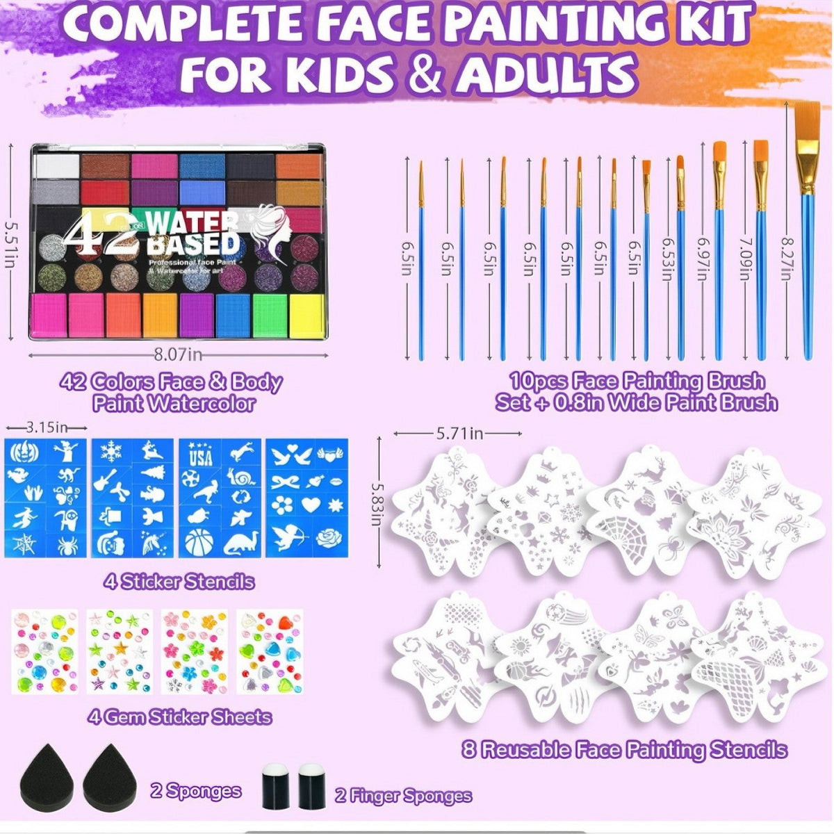 Cross-Border Hot-Selling Product: 42-Color Face Painting Set for Halloween and Easter, Children's Face Paint - image 3