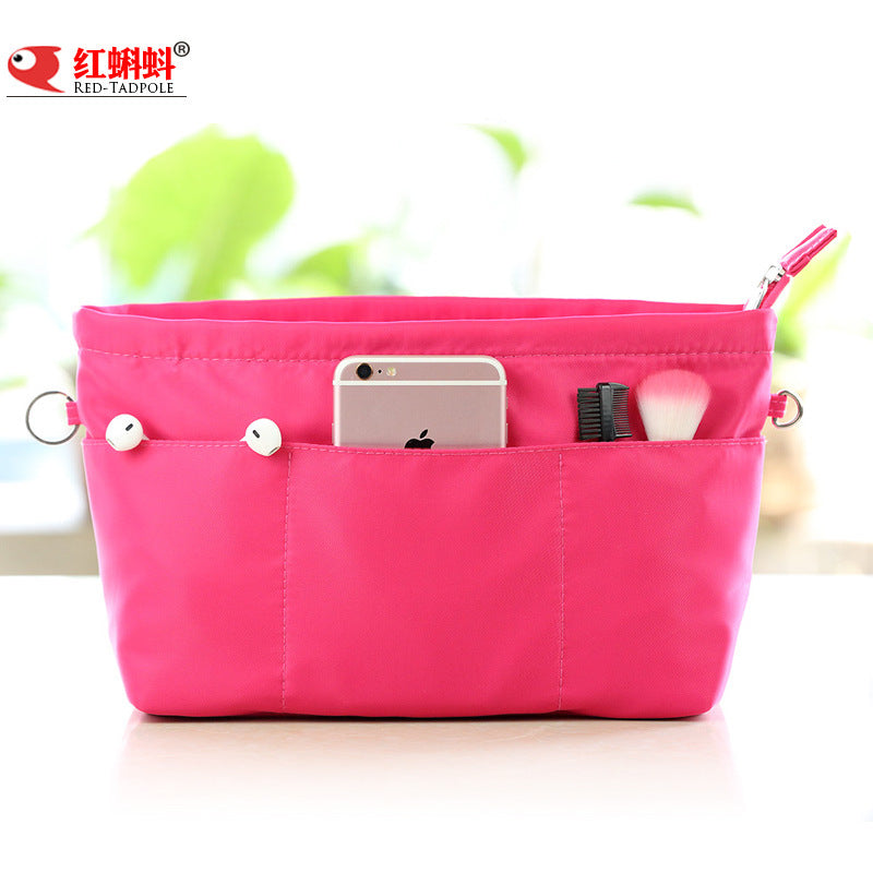 Red tadpole nylon bag-in-a-bag inner pouch large-capacity foreign trade cosmetic bag portable organizer storage bag inner pocket - image 1