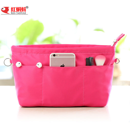 Red tadpole nylon bag-in-a-bag inner pouch large-capacity foreign trade cosmetic bag portable organizer storage bag inner pocket - image 1