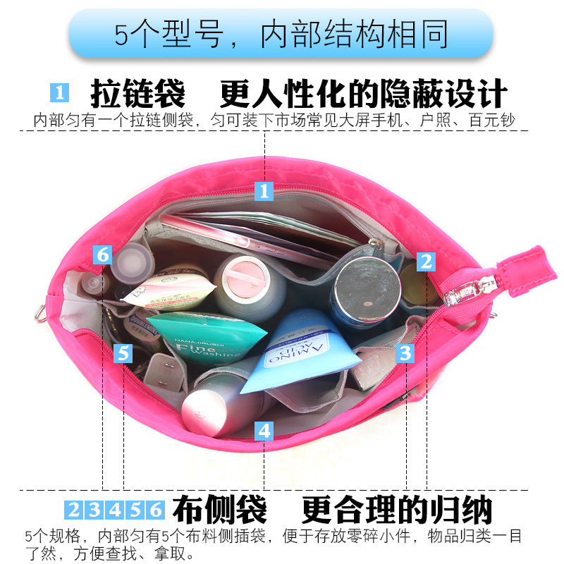 Red tadpole nylon bag-in-a-bag inner pouch large-capacity foreign trade cosmetic bag portable organizer storage bag inner pocket - image 4