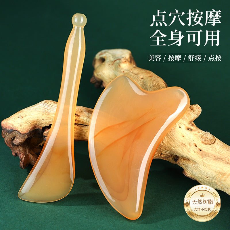 Heart-Shaped Gua Sha Massage Board, Facial Massager, Imitation Horn Gua Sha Board, Meridian-Clearing Tool, Eye Acupoint Massage Stick - image 2
