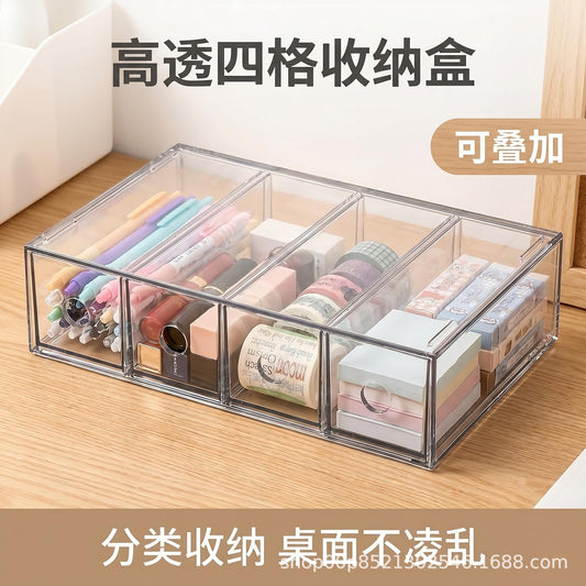 Glasses Storage Box with Compartments, Drawer-Style, Large Capacity, Handmade Material Desktop Storage Box, Acrylic Transparent Nail Art Box - image 1