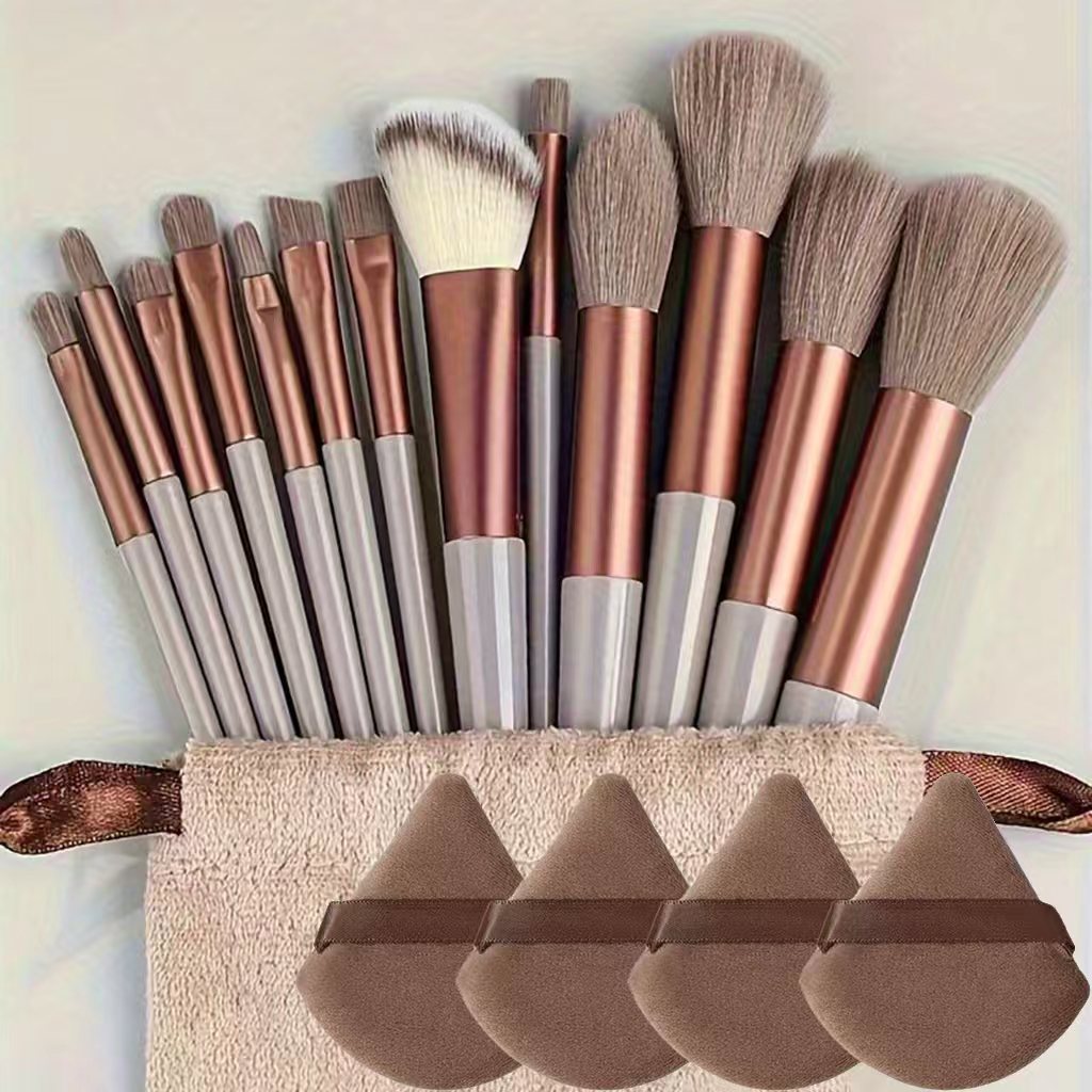 13-Piece Makeup Brush Set, Powder Brush, Blush Brush, Eyeshadow Brush, Beginner's Set with Powder Puff, Beauty Sponge, Soft Bristles, Travel-Friendly - image 3