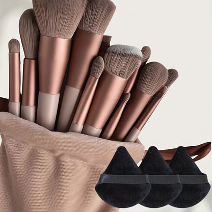 13-Piece Makeup Brush Set, Powder Brush, Blush Brush, Eyeshadow Brush, Beginner's Set with Powder Puff, Beauty Sponge, Soft Bristles, Travel-Friendly - image 4