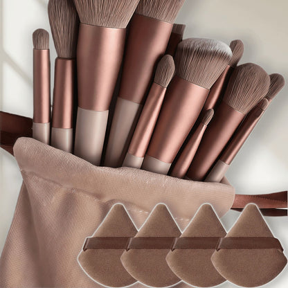 13-Piece Makeup Brush Set, Powder Brush, Blush Brush, Eyeshadow Brush, Beginner's Set with Powder Puff, Beauty Sponge, Soft Bristles, Travel-Friendly - image 5