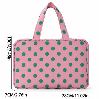 2026Ins Polka Dot Hanging Toiletry Bag 60% off Foldable Toiletry Storage Bag Portable Travel Makeup Bag with Dry and Wet Separation - image 5