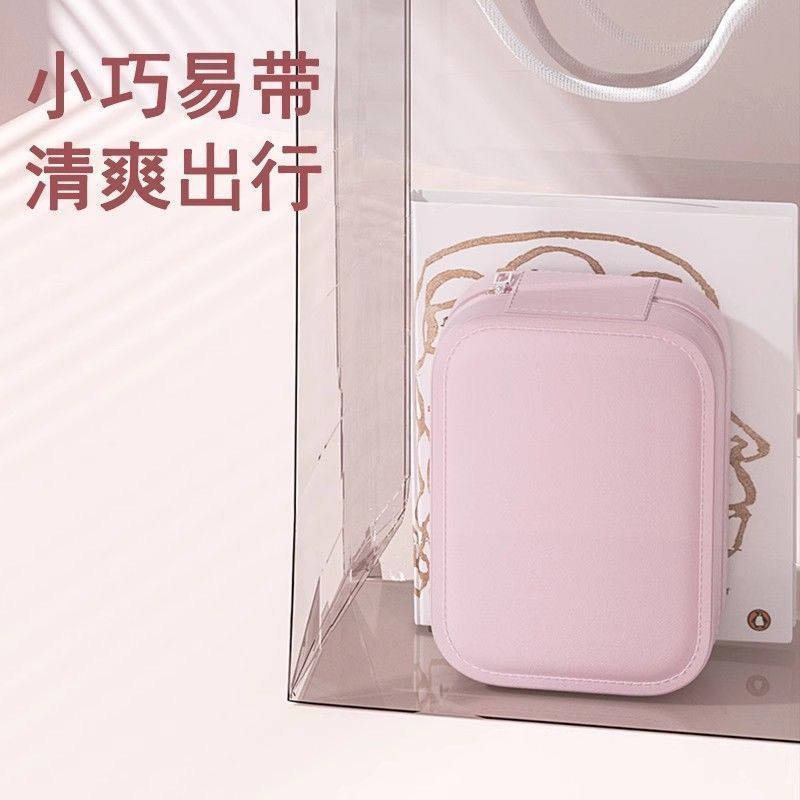 Led Three-Color Fill-Light Makeup Mirror Storage Box, Portable Pu Jewelry and Cosmetics All-In-One Storage, Portable Beauty Mirror Box - image 3