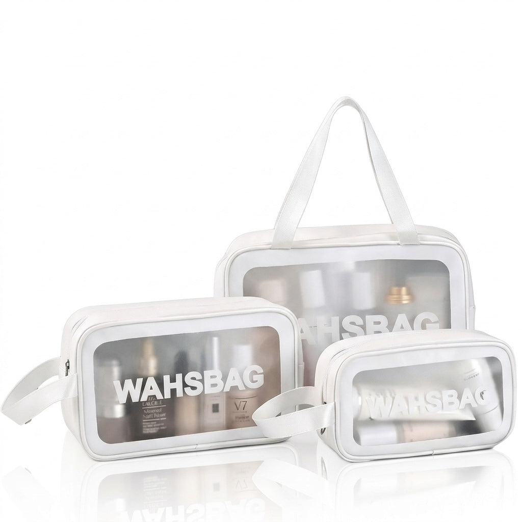 Portable Transparent Pvc Travel Toiletry Bag Frosted Large Capacity Toiletry Storage Bag Transparent Cosmetic Bag Custom-Made - image 5