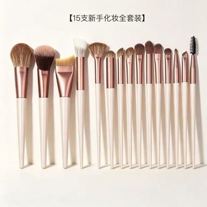 15-Piece Makeup Brush Set, Eye Shadow Brush, Eyeliner Brush, Loose Powder, Blush, Contouring, Nose Shadow, Beginner Foundation Brush - image 4