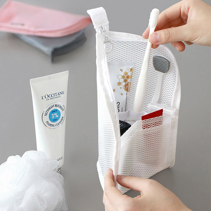 Triangular Self-Standing Toiletry Bag with Large Capacity and Multiple Pockets, Standable Makeup Bag, Portable Storage Bag for Travel and Business Trips - image 2