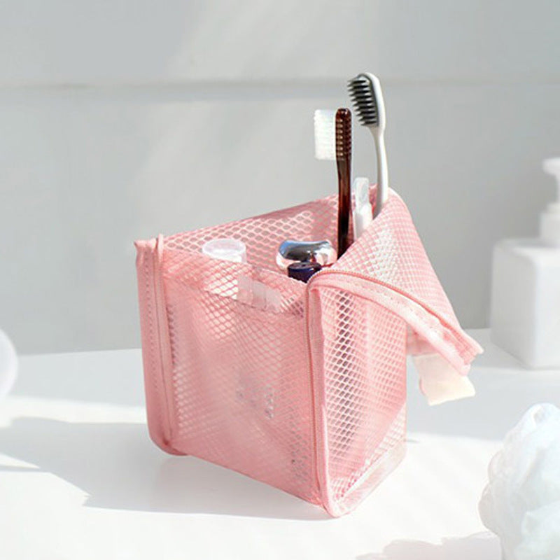 Triangular Self-Standing Toiletry Bag with Large Capacity and Multiple Pockets, Standable Makeup Bag, Portable Storage Bag for Travel and Business Trips - image 3