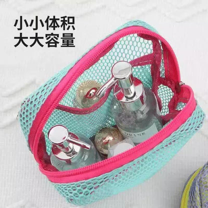 Dopamine Grid Tofu Bag Mini Mesh Coin Purse Portable Makeup Bag Travel Cosmetic Storage Pouch Factory - image 4