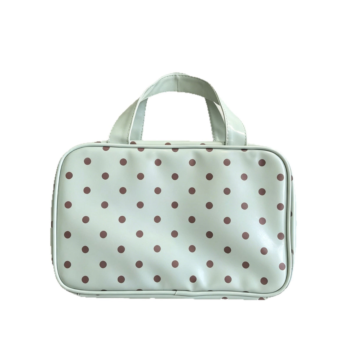 Polka Dot Portable Handheld Makeup Bag, Extra Large Capacity, Three-Layer Storage Bag, Waterproof Travel Toiletry Bag, Cute and Stylish - image 5