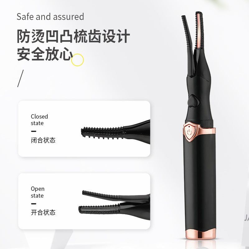 New cross-border electric heated eyelash curler, long-lasting styling electric eyelash curler, USB rechargeable heating - image 3