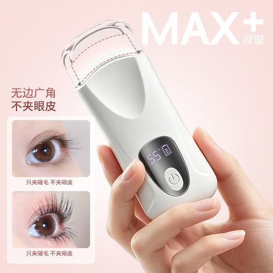 New portable eyelash curler with display screen, auxiliary lighting, long-lasting styling, rechargeable, constant temperature electric heating - image 2