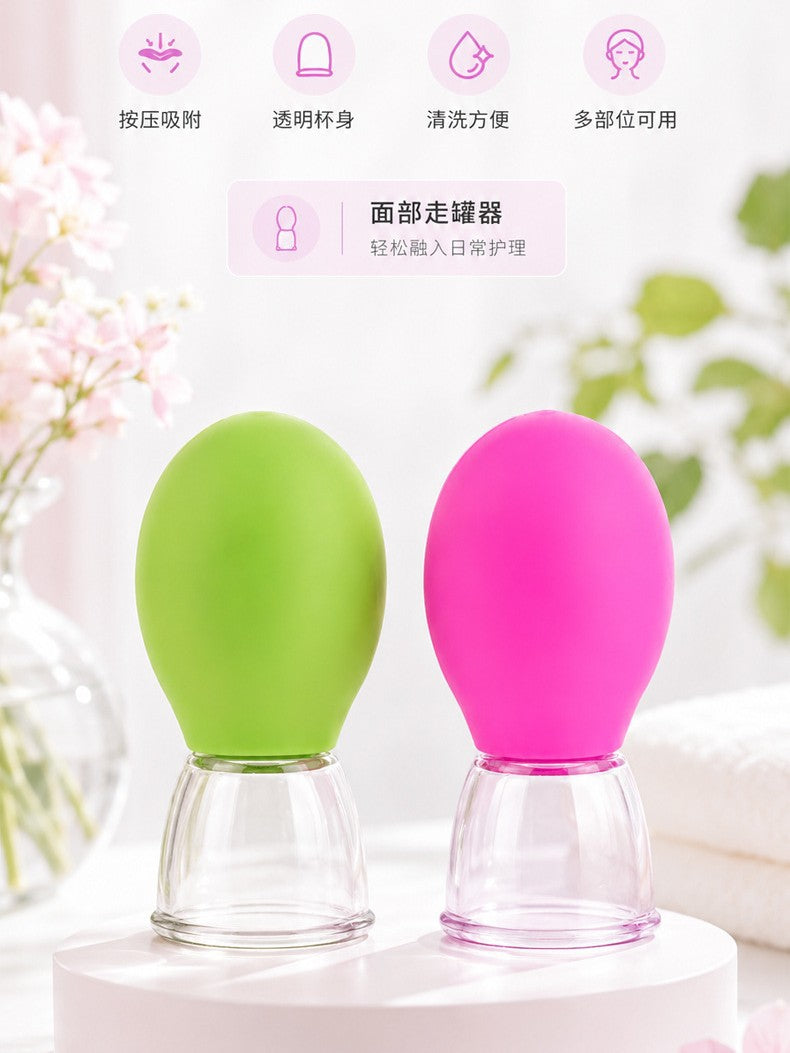 Facial cupping device for lifting and massaging the face, pulling and cupping to clear meridians, silicone vacuum cup for massage and beauty treatment - image 2